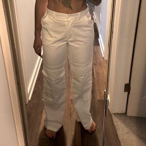 White cargo pants
